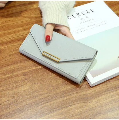 Portefeuille Femme Cuir Long Fashion Hasp - Clutch Wallet Cartera Mujeres avec Poche Téléphone