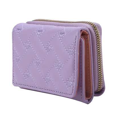 Portefeuille Femme Kawaii Mignon Luxe - Designer Lady Wallet Cuir Porte-Monnaie Beige