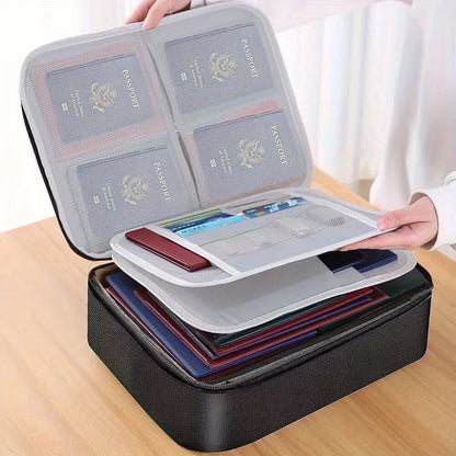 Organisateur de Documents Portable en Oxford – 2 ou 3 Couches, Cadenas en Option