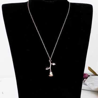 Collier Fleur Rose Délicate - Bijou Bohème Femme - Cadeau Saint-Valentin
