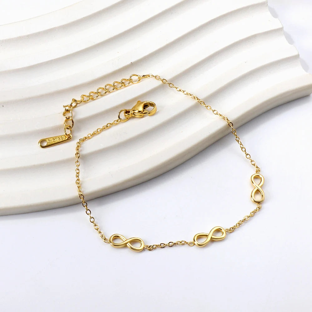 Bracelet Acier Inoxydable Plaqué Or – Pendentifs Tendance Haut de Gamme