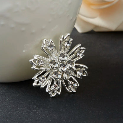 Broche Fleur Rétro Mode Cristal Strass – Pin's Bijou Mariage Rendez-vous Soirées Femme