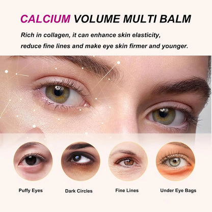 Baume Multi-Usages Calcium Volume 2pcs - Stick Visage Yeux Collagène Hydratant Anti-Rides Pré-Maquillage K-Beauty