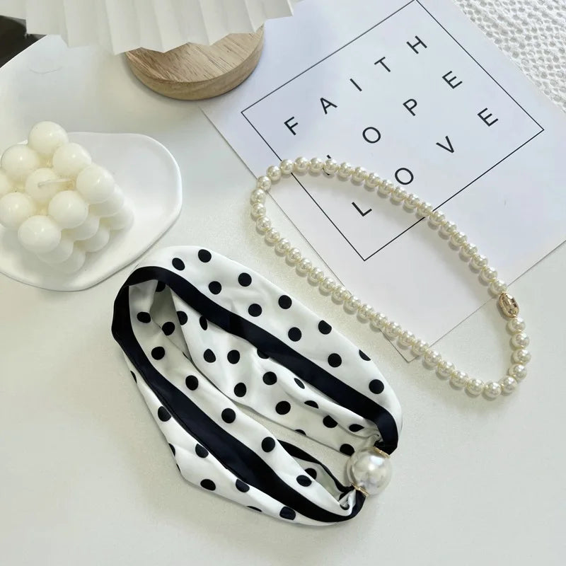 Foulard Perles Protection Solaire Femme - Boucle Magnétique Pendentif Été Long