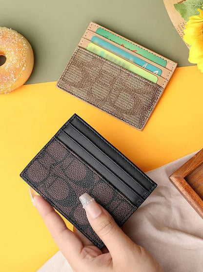 Portefeuille Femme Cuir PU Multifonction - Porte-Cartes Compact Design Luxe