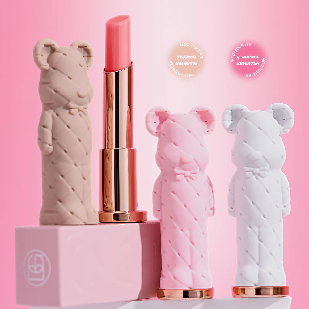Rouge à Lèvres Hydratant Beauty Glazed Bear - Baume Coloré Nourrissant Effet Aqueux Longue Tenue