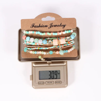 Set Bracelets Bohèmes Perles Colorées – Tressés Main Été