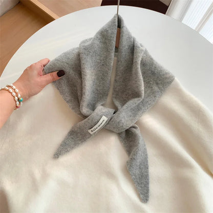 Foulard Triangle Laine Style Américain Coréen - Écharpe Tricotée Multifonction Femme Hiver