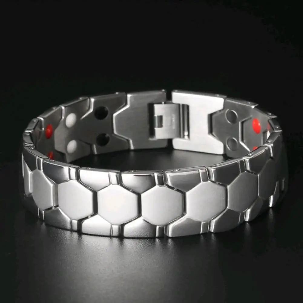 Bracelet Magnétique Thérapeutique Hexagone – Jonc Homme Élégant