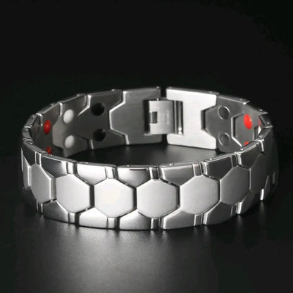 Bracelet Magnétique Thérapeutique Hexagone – Jonc Homme Élégant