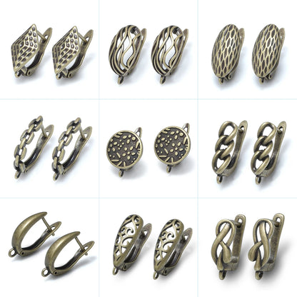 Boucles d'Oreilles Géométriques Bronze Antique - Accessoires DIY Cuivre