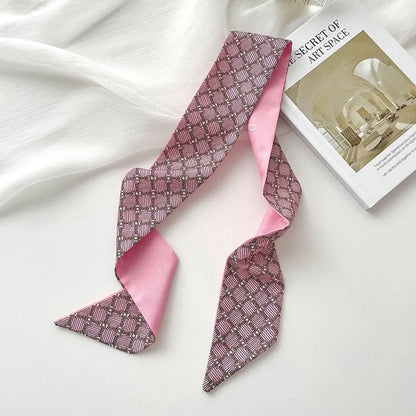 Bandeau Soie Fleur Rose - Headband Ruban Élégant Femme