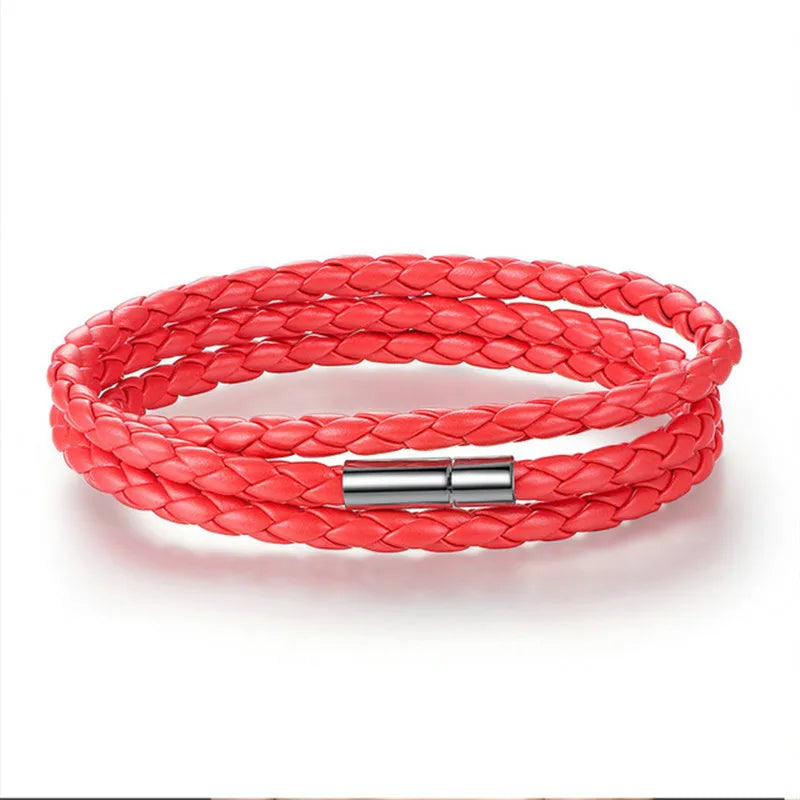 Bracelet Tressé Multicouche — Style Vintage Unisexe, 6 Coloris