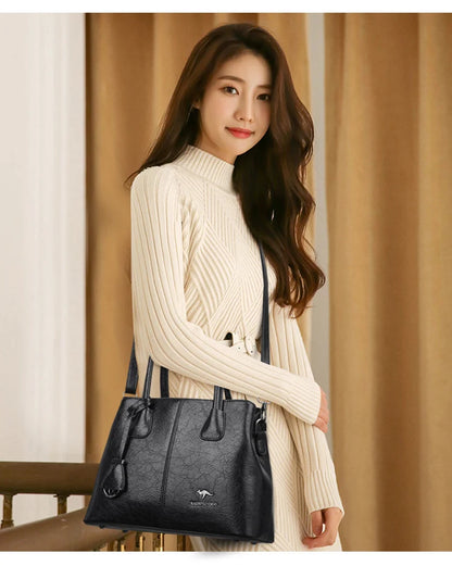 Sac à Main Femme Cuir PU Bordeaux - Grand Tote Bag Épaule Carré avec Bandoulière Crossbody
