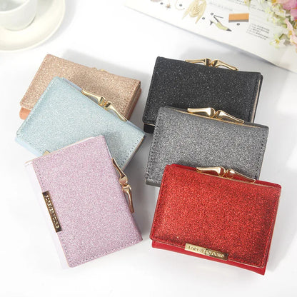 Portefeuille Femme Brillant Tri-Fold - Cartera Mujer Clutch Porte-Monnaie Simple