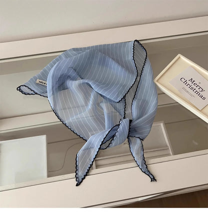 Foulard Tête Blanc Pois Coréen Femme - Triangle Soie Cheveux Style Kawaii Français