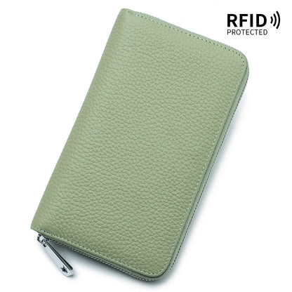 Portefeuille Femme Long Cuir Passeport Organisateur - Porte-Monnaie Clutch Bag Grande Capacité Rose