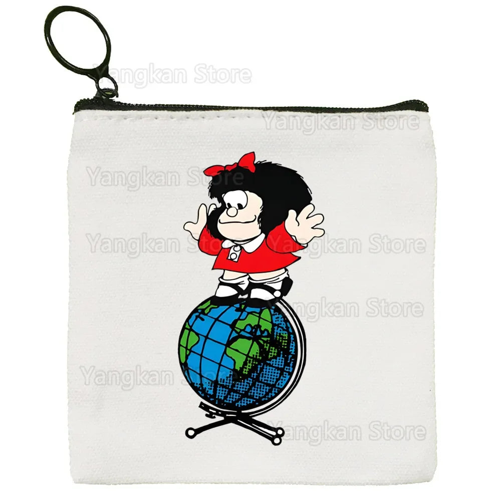 Portefeuille Vintage Mafalda Porte-Monnaie - Porte-Carte Multifonction Garçon Fille Unisexe Rétro