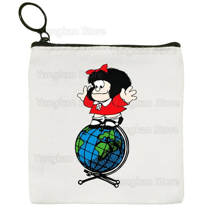 Portefeuille Vintage Mafalda Porte-Monnaie - Porte-Carte Multifonction Garçon Fille Unisexe Rétro