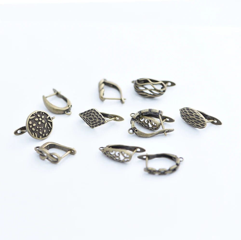 Boucles d'Oreilles Géométriques Bronze Antique - Accessoires DIY Cuivre