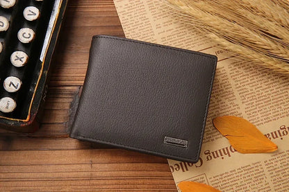 Portefeuille Homme Cuir Véritable - Porte-Cartes Court Premium Noir