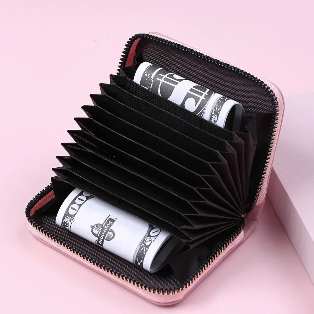 Portefeuille Femme Mignon Cœur Brodé Cuir PU - Trifold Multi-Cartes avec Porte-Monnaie