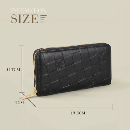 Portefeuille Femme Grande Capacité - Pochette Rectangulaire avec Zip pour Soirée