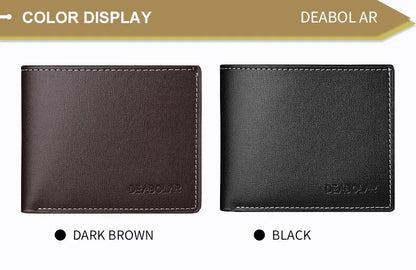 Portefeuille Homme Cuir PU Court Slim - Porte-Cartes Pliable Jeune Homme