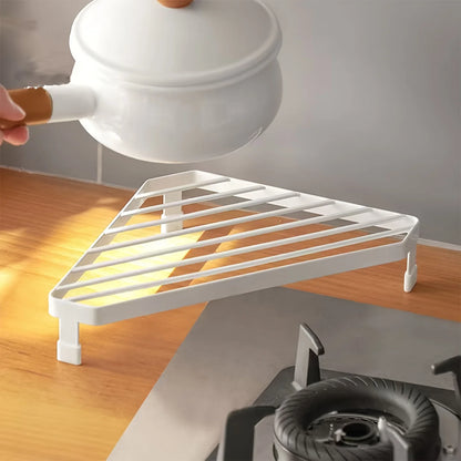 Support Triangulaire en Métal pour Casseroles - Dessous de Plat Thermorésistant pour Coin de Comptoir