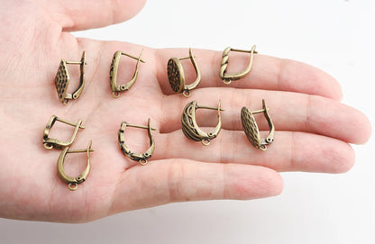 Boucles d'Oreilles Géométriques Bronze Antique - Accessoires DIY Cuivre