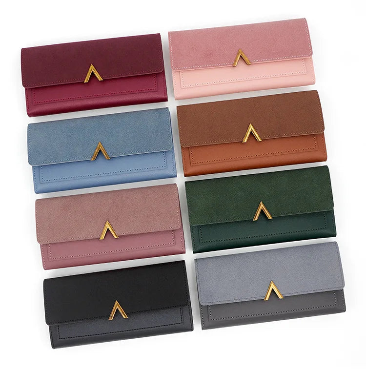 Portefeuille Femme Long Cuir PU Perles - Porte-Monnaie Carte Clutch Mini Fermoir Rouge