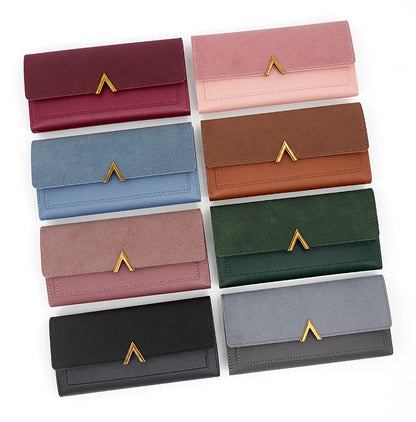 Portefeuille Femme Long Cuir PU Perles - Porte-Monnaie Carte Clutch Mini Fermoir Rouge