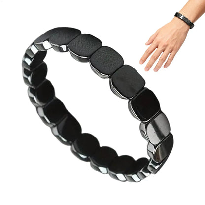 Bracelet Hématite Naturelle Magnétique Thérapeutique – Pierre Énergie & Guérison Unisexe