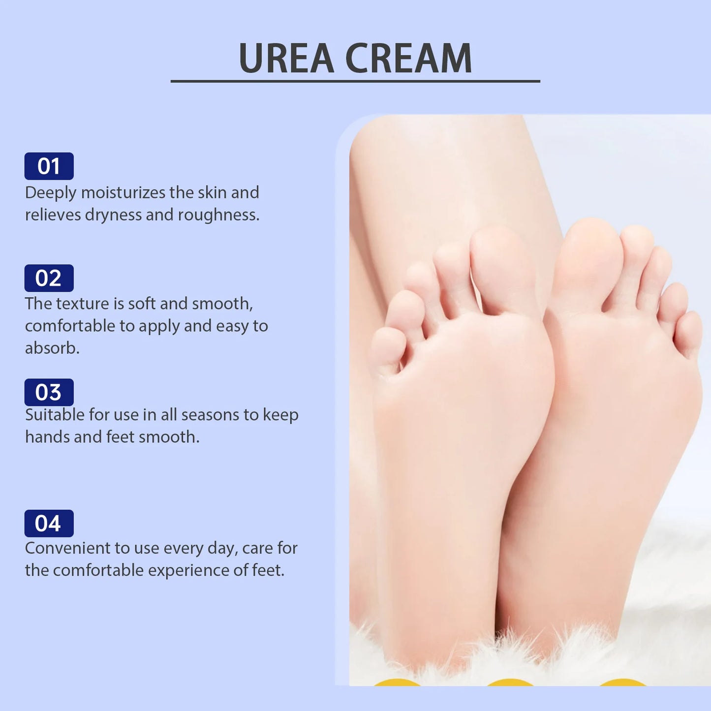 Crème Pieds Urée 40% + Acide Salicylique 0.5% 2pcs - Talons Fissurés Callosités Exfoliante Hydratante