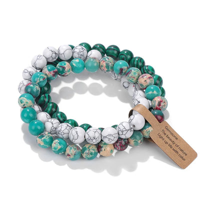 Bracelet Multi-Rangs en Pierres Naturelles et Cristaux - Améthyste