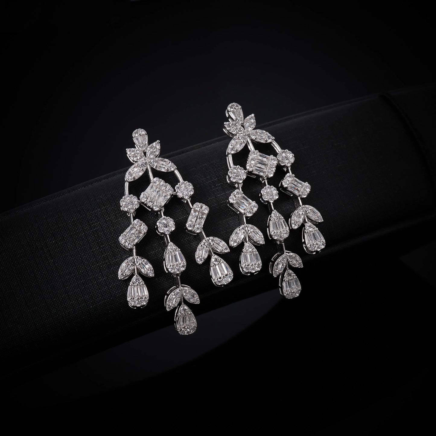 Parure Mariée Complète Zircon Cubique – Collier Boucles Bracelet Bague