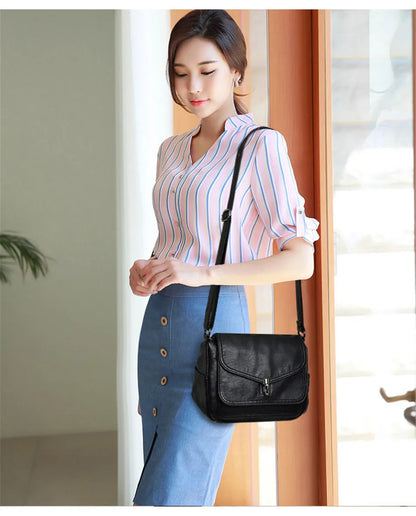 Sac à Bandoulière Femme Vintage Cuir Souple - Petit Sac Crossbody Designer Luxe