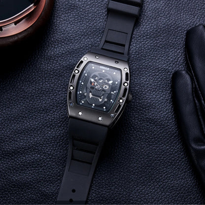 Montre Homme BAOGELA Tête de Mort Pirate - Montre Quartz Militaire Silicone Étanche