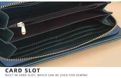 Portefeuille Femme Cuir PU Multi-Fonctions - Pochette Clutch Porte-Cartes Téléphone