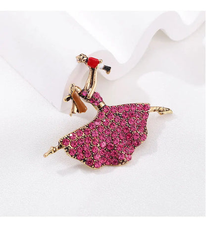 Broche Danseuse Ballet Cristaux – Pin's Vintage Élégant Femme Fille