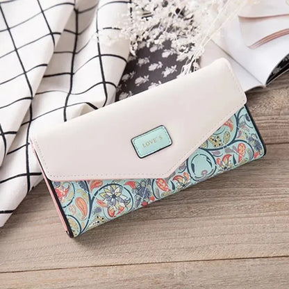 Portefeuille Pochette Femme Enveloppe Grande Capacité - Porte-Monnaie Long Cuir PU Bouton Clutch Élégant