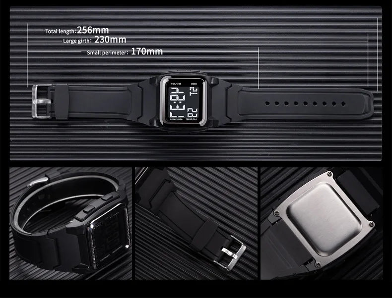 Montre Sport Numérique YIKAZE - Étanche LED Multifonction Homme