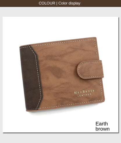 Portefeuille Homme Cuir PU avec Fermoir - Porte-Cartes Business Compact