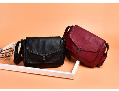 Sac à Bandoulière Femme Vintage Cuir Souple - Petit Sac Crossbody Designer Luxe