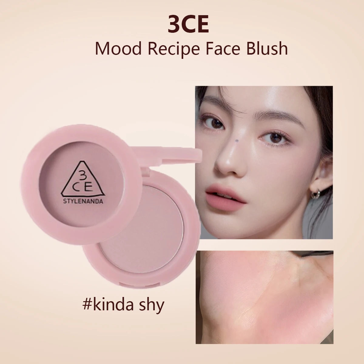 Blush 3CE Mood Recipe Delectable - Poudre Soyeuse Modulable Pigmentation Naturelle Longue Tenue K-Beauty