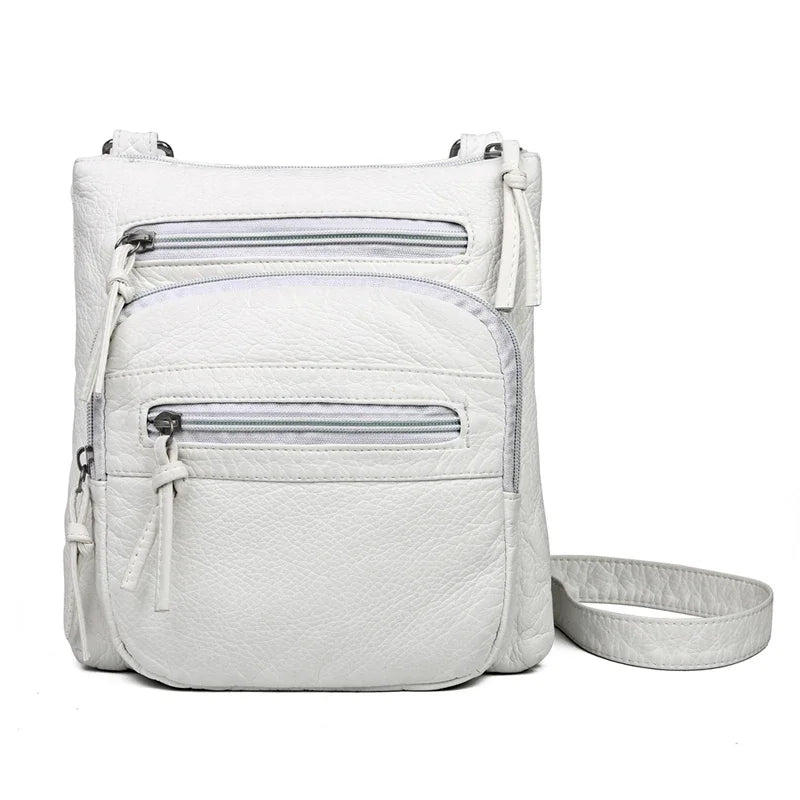 Sac à Main Femme Cuir PU Multi-Couches - Sac Épaule Bandoulière Crossbody Messenger Rabat Porte-Monnaie