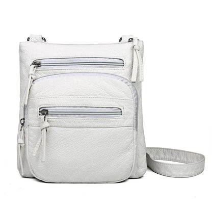 Sac à Main Femme Cuir PU Multi-Couches - Sac Épaule Bandoulière Crossbody Messenger Rabat Porte-Monnaie