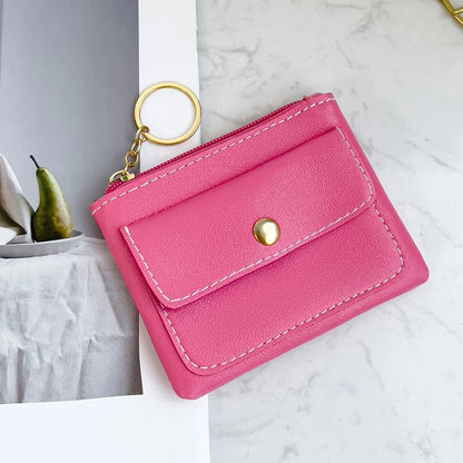 Portefeuille Femme RFID Blocking Trifold Multi-Cartes - Porte-Monnaie Zippé Porte-Clés Sécurisé