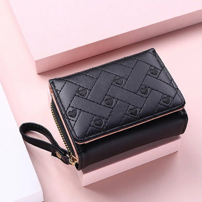 Portefeuille Femme Kawaii Mignon Luxe - Designer Lady Wallet Cuir Porte-Monnaie Beige
