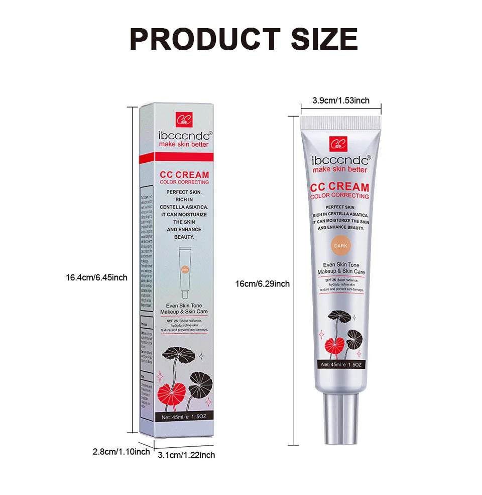 CC Cream Visage Erborian Light - Fond de Teint Correcteur Couvrance Totale Hydratant Base Maquillage Femme